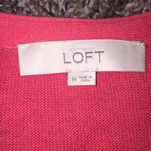 Long, coral, lightweight cardigan with pockets - Picture 2 of 2